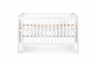Drewniane łóżeczko dla niemowlaka z barierką Iwo - biały, 140x70 łóżeczko niemowlęce, które zamienia się tapczan 