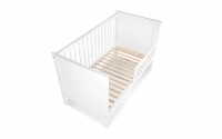 Drewniane łóżeczko dla niemowlaka z barierką Iwo - biały, 140x70 łóżeczko niemowlęce od 1. dnia 