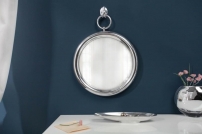 INVICTA lustro wiszące PORTRET 30cm srebrne - metal, szkło invicta lustro wiszące portret 30cm srebrne - metal, szkło