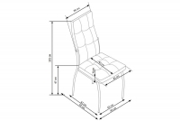 Krzesło tapicerowane K209 - beżowy Krzesło tapicerowane K209 - beżowy - wymiary