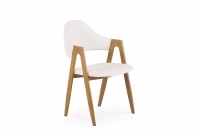 Krzesło tapicerowane K247 - biały / dąb miodowy k247 krzesło biały-dąb miodowy