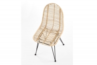 Krzesło ażurowe K337 rattanowe z metalowymi nogami - naturalny krzesło ogrodowe