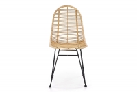 Krzesło ażurowe K337 rattanowe z metalowymi nogami - naturalny krzesło na taras