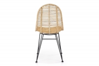 Krzesło ażurowe K337 rattanowe z metalowymi nogami - naturalny krzesło z rattanu