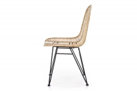 Krzesło ażurowe K337 rattanowe z metalowymi nogami - naturalny krzesło boho