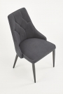 Krzeszło tapicerowane K365 - popiel krzesło na metalowych nogach