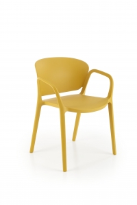 Krzesło z tworzywa sztucznego K491 - musztardowy k491 krzesło plastik musztardowy (1p=4szt)