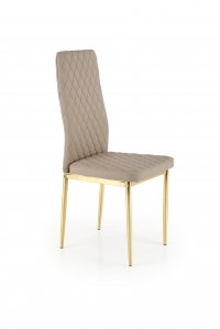 Krzesło tapicerowane K501 - cappuccino / złoty k501 krzesło cappuccino