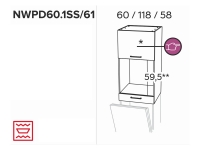 KAMMONO F4 NWPD60.1SS/61 - zabudowa piekarnika nad pralką - Klasyczny F4 i F8 