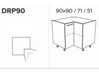 KAMMONO DRP90 - szafka dolna narożna - P2 i K2 BLACK szafka kam meble 