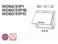 KAMMONO WO60/51P1 - szafka wisząca z okapem - P2 i K2 BLACK  szafka uchylna z okapem Kam 
