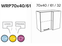 KAMMONO WRP70x40/61 - szafka wisząca narożna - P2 i K2 BLACK  szafka wisząca narożna 