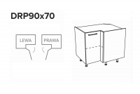 KAMMONO P4 DRP90x70 - szafka jednodrzwiowa narożna  szafka narożna schemat