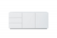 Komoda 167 cm Asha z szufladami - biały mat komoda z geometrycznym wzorem