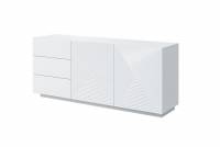 Komoda 167 cm Asha z szufladami - biały połysk biała komoda