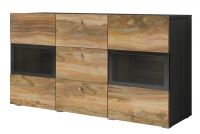Dwudrzwiowa komoda Baros 26 z szufladami 132 cm - touchwood / orzech sattin komoda z szufladami