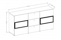 Dwudrzwiowa komoda Baros 26 z szufladami 132 cm - biały połysk komoda z szufladami 