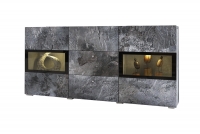 Dwudrzwiowa komoda Baros 26 z szufladami 132 cm - ciemny beton / schiefer komoda beton