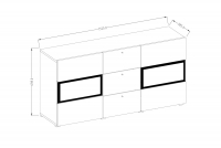 Dwudrzwiowa komoda Baros 26 z szufladami 132 cm - ciemny beton / schiefer komoda 2d