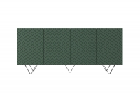 Komoda czterodrzwiowa Scalia 190 4D - labrador mat / czarne nogi zielona komoda z ryflowanymi frontami