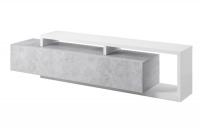 Szafka RTV Bota 40 z wnękami i szufladą 219 cm - biały / beton colorado rtv beton 