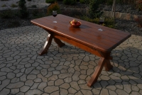 Zestaw mebli ogrodowych Excelent stół 160x72 cm + 2 krzesła + 2 ławki - cyprys stół ogrodowy