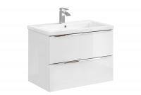 Zestaw mebli do łazienki Capri White I - bały połysk/dąb kraft złoty - 6 elementów szafka z umywalką comad 