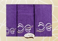 Komplet ręczników Capri AGNES 26 - 3szt. Fioletowy + Różowy 