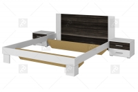 Komplet sypialniany Vera III Biały/Orzech czarny  komplet łóżko + stoliki 