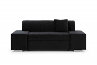Komplet wypoczynkowy Candel - sofa 2F i 3F  czarna kanapa z chromowanymi nóżkami 