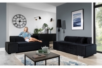 Komplet wypoczynkowy Candel - sofa 2F i 3F  czarne kanapy do salonu 