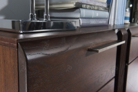 Drewniana komoda Porti 45 trzydrzwiowa 160 cm - dąb czekoladowy komoda do salonu