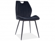 Krzesło tapicerowane Arco Velvet - czarny Bluvel 19 / czarne nogi Krzesło tapicerowane Arco Velvet - czarny Bluvel 19 / czarne nogi