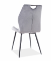 Krzesło tapicerowane Arco Velvet z metalowymi nogami - szary / Bluvel 14 / czarne nogi krzesło do jadalni
