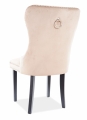 Krzesło tapicerowane August Velvet z czarnymi nogami - beż / Bluvel 28 / czarne nogi tapiceowane krzesło