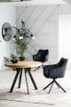 Krzesło tapicerowane Azalia Velvet - czarny / Bluvel 19 / czarne nogi nowoczesny stół i krzesła