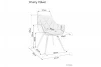 Krzesło Cherry Velvet - curry bluvel 68 / curry Krzesło Cherry Velvet - curry bluvel 68 / curry - wymiary