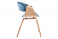 Krzesło gięte Dakota - dąb/morski Krzesło tapicerowane niebieskie