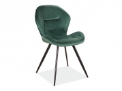 Krzesło tapicerowane Ginger Velvet - zielony Bluvel 78 / czarne nogi Krzesło tapicerowane Ginger Velvet - zielony Bluvel 78 / czarne nogi