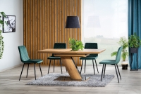Krzesło tapicerowane Irys Velvet - zielony Bluvel 78 / czarne nogi stół i krzesła 