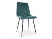 Krzesło tapicerowane Irys Velvet - zielony Bluvel 78 / czarne nogi Krzesło tapicerowane Irys Velvet - zielony Bluvel 78 / czarne nogi