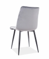 Krzesło tapicerowane Kim Velvet - szary / Bluvel 14 / czarne nogi szere krzesła tapicerowane