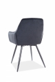 Krzesło tapicerowane Linea Velvet - czarny Bluvel 19 / czarne nogi czarne krzesło tapicerowane do salonu