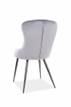 Krzesło tapicerowane Lotus Velvet - szary / Bluvel 14 / czarne nogi szare krzesło tapicerowane
