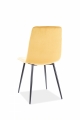 Krzesło tapicerowane Mila Velvet - curry Bluvel 68 / czarne nogi żółte krzesło tapicerowane