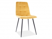 Krzesło tapicerowane Mila Velvet - curry Bluvel 68 / czarne nogi Krzesło tapicerowane Mila Velvet - curry Bluvel 68 / czarne nogi