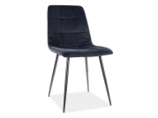 Krzesło tapicerowane Mila Velvet - czarny / Bluvel 19 / czarne nogi Krzesło tapicerowane Mila Velvet - czarny / Bluvel 19 / czarne nogi