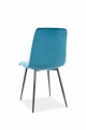 Krzesło tapicerowane Mila Velvet - turkus / Bluvel 85 / czarne nogi turkusowe krzesło tapicerowane