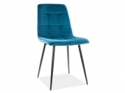 Krzesło tapicerowane Mila Velvet - turkus / Bluvel 85 / czarne nogi Krzesło tapicerowane Mila Velvet - turkus / Bluvel 85 / czarne nogi