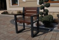 Krzesło ogrodowe Nowoczesne z podłokietnikami - palisander krzesło do ogrodu